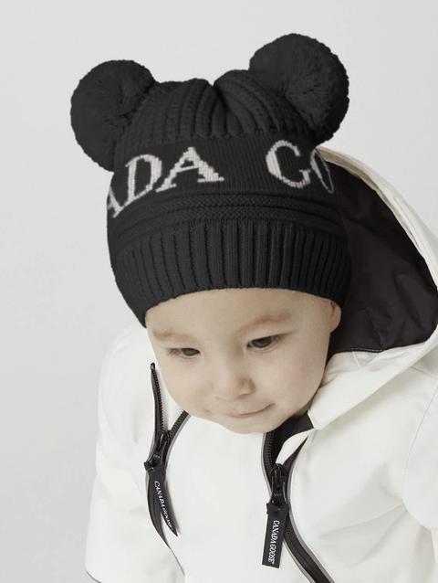 Baby Double Pom Hat Black