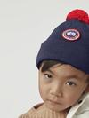 Kids Merino Pom Toque Navy Heather