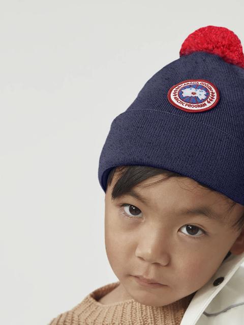 Kids Merino Pom Toque Navy Heather