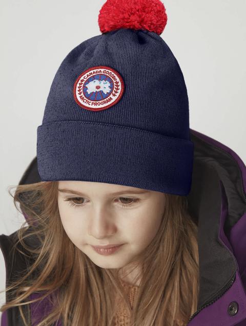 Kids Merino Pom Toque Navy Heather