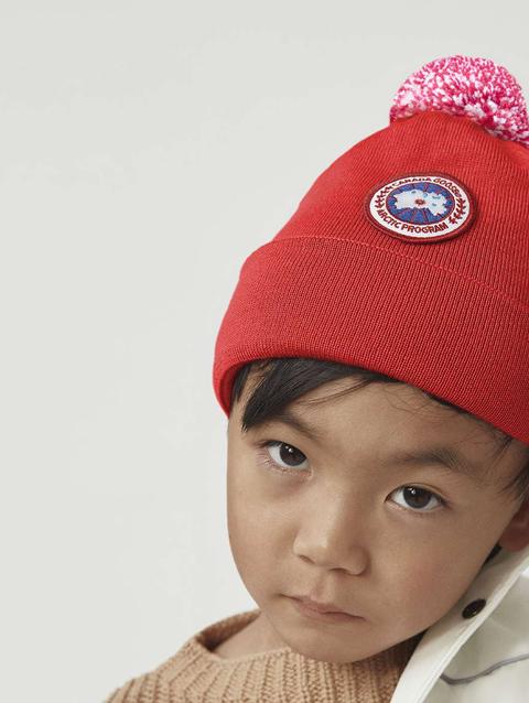 Kids Merino Pom Toque Red