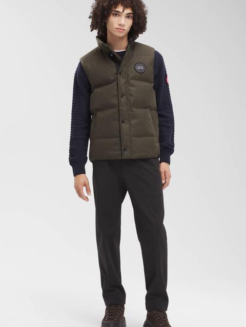 Garson Vest Wool Military Green Melange