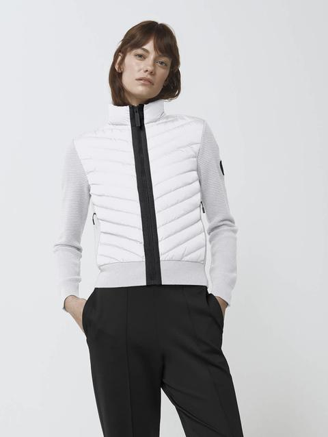 HyBridge® Knit Jacket Black Label Contrast Trim White/Black