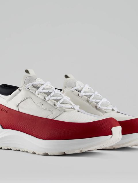 Men's Glacier Trail Sneaker White/Fortune Red