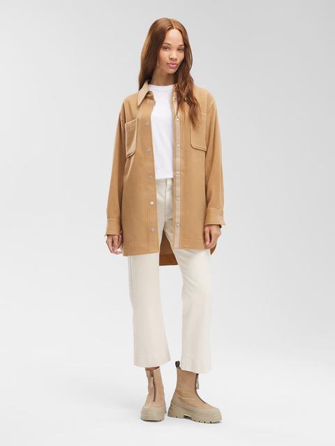 Almandine Long Shirt Jacket Desert Sand