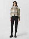 Almandine Cropped Plaid Shirt Jacket Desert Sand Plaid