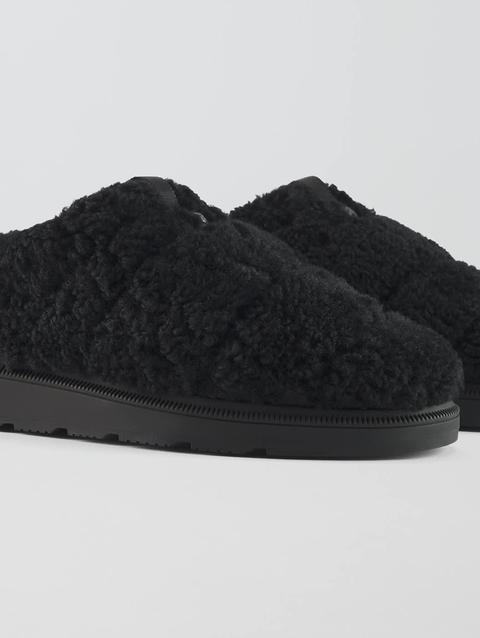 Porteau Shearling Mule Black