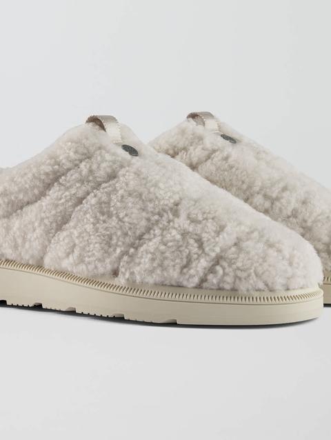 Porteau Shearling Mule Linen